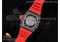 RM035-02 Real NTPT ZF 1:1 Best Edition Skeleton Dial on Red Rubber Strap NH05A V3+