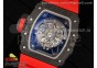 RM035-02 Real NTPT ZF 1:1 Best Edition Skeleton Dial on Red Rubber Strap NH05A V3+