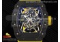 RM035-02 Real NTPT ZF 1:1 Best Edition Skeleton Dial on Yellow Rubber Strap NH05A V3+