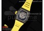 RM035-02 Real NTPT ZF 1:1 Best Edition Skeleton Dial on Yellow Rubber Strap NH05A V3+