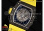 RM035-02 Real NTPT ZF 1:1 Best Edition Skeleton Dial on Yellow Rubber Strap NH05A V3+