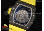 RM035-02 Real NTPT ZF 1:1 Best Edition Skeleton Dial on Yellow Rubber Strap NH05A V3+