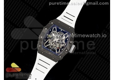 RM035-02 Real NTPT ZF 1:1 Best Edition Skeleton Dial on White Rubber Strap NH05A V3+