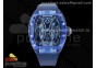 RM53-02 Blue Transparent Tourbillon RMF Best Edition Skeleton Dial on Blue Rubber Strap