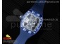 RM53-02 Blue Transparent Tourbillon RMF Best Edition Skeleton Dial on Blue Rubber Strap