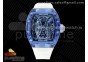 RM53-02 Blue Transparent Tourbillon RMF Best Edition Skeleton Dial on Transparent Rubber Strap