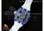 RM53-02 Blue Transparent Tourbillon RMF Best Edition Skeleton Dial on Transparent Rubber Strap