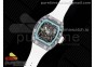 RM035 Transparent SONIC Best Edition Skeleton Blue Dial on White Nylon Strap Clone RMUL2