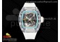 RM035 Transparent SONIC Best Edition Skeleton Blue Dial on White Nylon Strap Clone RMUL2