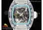 RM035 Transparent SONIC Best Edition Skeleton Blue Dial on White Nylon Strap Clone RMUL2