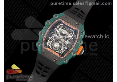 RM21-02 Tourbillon NTPT RMF Best Edition Skeleton Dial on Black Rubber Strap