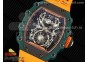 RM21-02 Tourbillon NTPT RMF Best Edition Skeleton Dial on Orange Rubber Strap