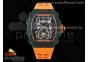 RM21-02 Tourbillon NTPT RMF Best Edition Skeleton Dial on Orange Rubber Strap