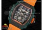 RM21-02 Tourbillon NTPT RMF Best Edition Skeleton Dial on Orange Nylon Strap