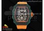 RM21-02 Tourbillon NTPT RMF Best Edition Skeleton Dial on Orange Nylon Strap