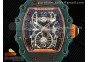 RM21-02 Tourbillon NTPT RMF Best Edition Skeleton Dial on Orange Nylon Strap