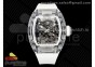 RM055 Transparent SONIC Best Edition Skeleton White Dial on White Nylon Strap Clone RMUL2