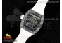 RM055 Transparent SONIC Best Edition Skeleton White Dial on White Nylon Strap Clone RMUL2