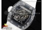 RM055 Transparent SONIC Best Edition Skeleton White Dial on White Nylon Strap Clone RMUL2