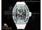 RM055 Transparent SONIC Best Edition Skeleton Blue Dial on White Nylon Strap Clone RMUL2