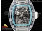 RM055 Transparent SONIC Best Edition Skeleton Blue Dial on White Nylon Strap Clone RMUL2