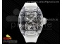 RM055 Transparent SONIC Best Edition Skeleton White Dial on Transparent Nylon Strap Clone RMUL2