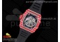 RM035 Red Carbon T+F Best Edition Skeleton Dial on Black Rubber Strap Clone RMUL2