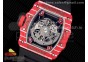 RM035 Red Carbon T+F Best Edition Skeleton Dial on Black Rubber Strap Clone RMUL2