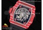 RM035 Red Carbon T+F Best Edition Skeleton Dial on Black Rubber Strap Clone RMUL2