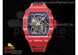 RM035 Red Carbon T+F Best Edition Skeleton Dial on Red Rubber Strap Clone RMUL2