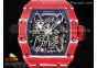 RM035 Red Carbon T+F Best Edition Skeleton Dial on Red Rubber Strap Clone RMUL2