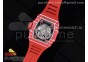 RM035 Red Carbon T+F Best Edition Skeleton Dial on Red Rubber Strap Clone RMUL2