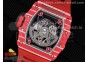 RM035 Red Carbon T+F Best Edition Skeleton Dial on Red Rubber Strap Clone RMUL2