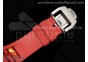 RM035 Red Carbon T+F Best Edition Skeleton Dial on Red Rubber Strap Clone RMUL2