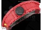 RM035 Red Carbon T+F Best Edition Skeleton Dial on White Rubber Strap Clone RMUL2