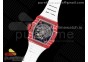 RM035 Red Carbon T+F Best Edition Skeleton Dial on White Rubber Strap Clone RMUL2