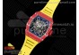 RM035 Red Carbon T+F Best Edition Skeleton Dial on Yellow Rubber Strap Clone RMUL2