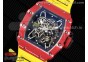 RM035 Red Carbon T+F Best Edition Skeleton Dial on Yellow Rubber Strap Clone RMUL2