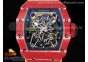 RM035 Red Carbon T+F Best Edition Skeleton Dial on Yellow Rubber Strap Clone RMUL2