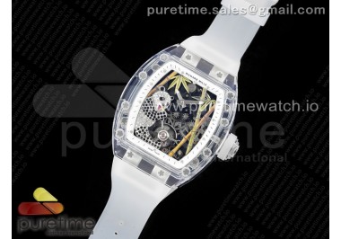 RM026 Transparent Tourbillon RM Best Edition Panda Skeleton Dial on Rubber Strap