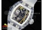 RM026 Transparent Tourbillon RM Best Edition Panda Skeleton Dial on Rubber Strap