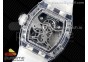 RM026 Transparent Tourbillon RM Best Edition Panda Skeleton Dial on Rubber Strap