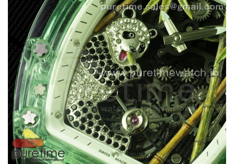 RM026 Green Transparent Tourbillon RM Best Edition Panda Skeleton