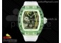 RM026 Green Transparent Tourbillon RM Best Edition Panda Skeleton Dial on Rubber Strap