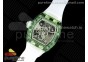 RM026 Green Transparent Tourbillon RM Best Edition Panda Skeleton Dial on Rubber Strap