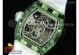 RM026 Green Transparent Tourbillon RM Best Edition Panda Skeleton Dial on Rubber Strap