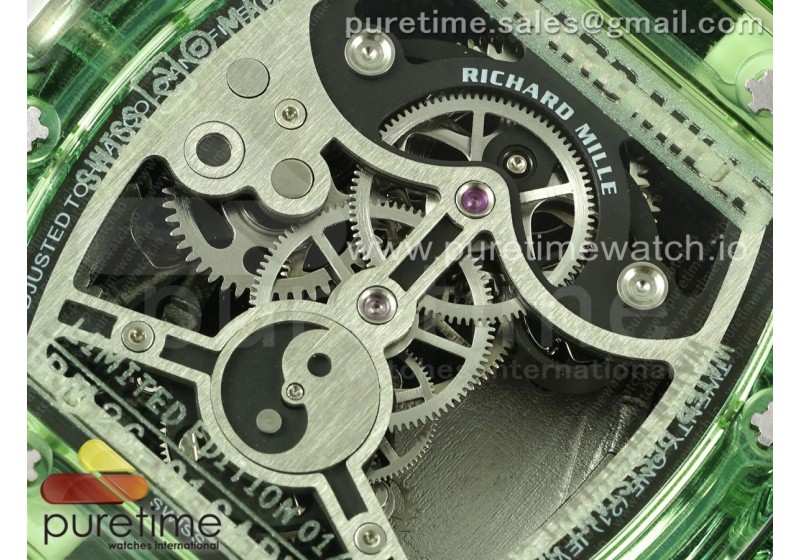 RM026 Green Transparent Tourbillon RM Best Edition Panda Skeleton