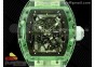 RM035 Green Transparent RMF Best Edition Skeleton Dial on Translucent Rubber Strap Clone RMUL2