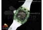 RM035 Green Transparent RMF Best Edition Skeleton Dial on Translucent Rubber Strap Clone RMUL2