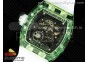 RM035 Green Transparent RMF Best Edition Skeleton Dial on Translucent Rubber Strap Clone RMUL2